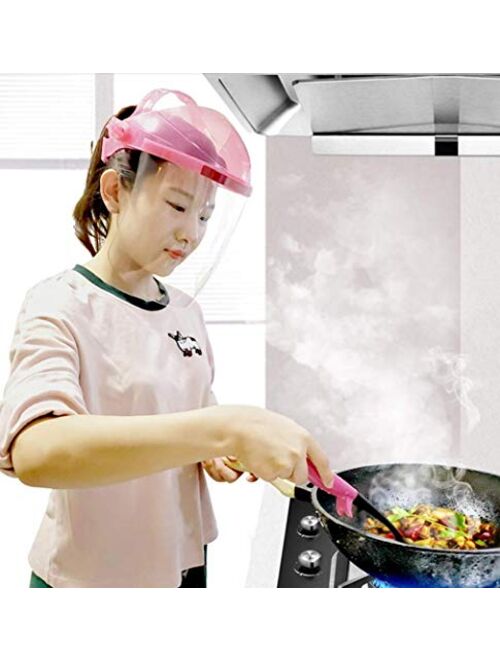WSWJQY Sphere Face Shield Polycarbonate Visor/Pc Combination Bionic Full Face Screen with Uncoated Acetate ScreenPink