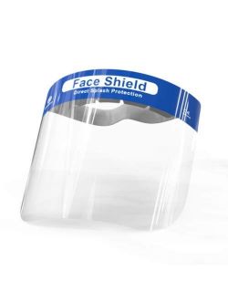 10PCS Full Face Protective Cap Shield, No-Fog, No-Saliva [2020 Upgraded] Windproof Dustproof Transparent/Blue (10)