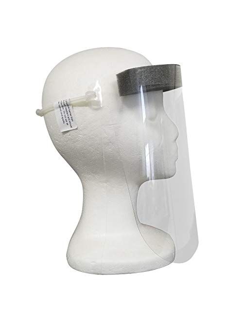 Face Shield Anti Splash & Fog Resistant PETE To Protect Face (Made in USA) (40) Pack: Includes 1 Forehead Thermometer