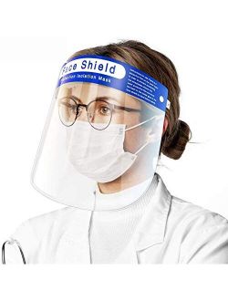 2 Pack All-Round Protection Cap with Clear Wide Visor Spitting Lightweight Transparent Shield with Adjustable Elastic Band