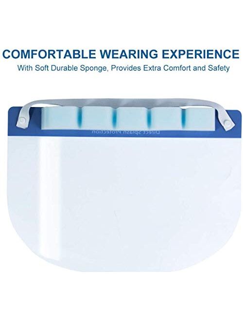 10PCS Multi-Purpose Face Shields, Protective Facial Mask Safety Face Shield Anti-Pollution Clear Mask, Disposable Safety Face Shield Full Face Isolation Shield Anti-Saliv