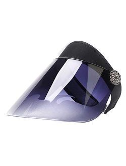 ChezAbbey Sun Visor Hat Cap 360 Rotation Summer Outdoor UV Protection Headband Solar Face Shield Hat