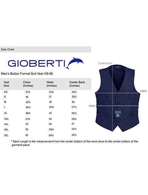 Gioberti Mens Formal Suit Vest