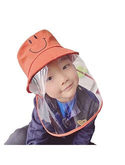 Kids Protective Hat Full Face Shield Fisherman Hat for Children, Safety Cover Windproof Dustproof Face Protection Isolation Mask Anti UV Sun Cap