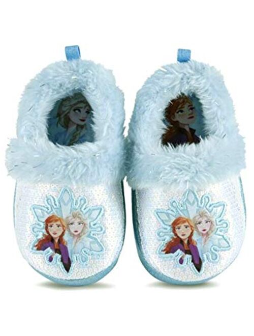 Disney Frozen 2 Elsa Anna Girls Toddler Plush A-Line Slippers