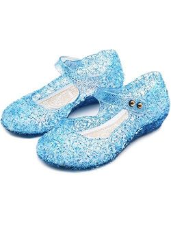 techcity Princess Girls Sandals Dress Up Dance Party Cosplay Jelly Shoes for Kids Toddler Mary Janes