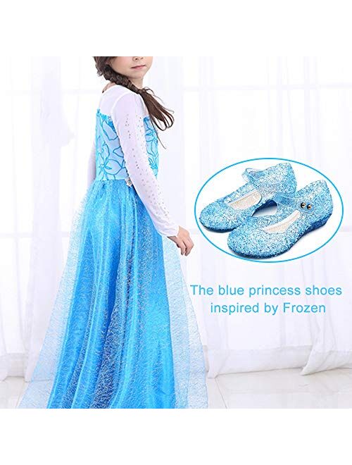 techcity Princess Girls Sandals Dress Up Dance Party Cosplay Jelly Shoes for Kids Toddler Mary Janes