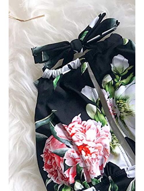 CUPSHE Women's Keep Secrets Halter One Piece Swimsuit Beach Swimwear