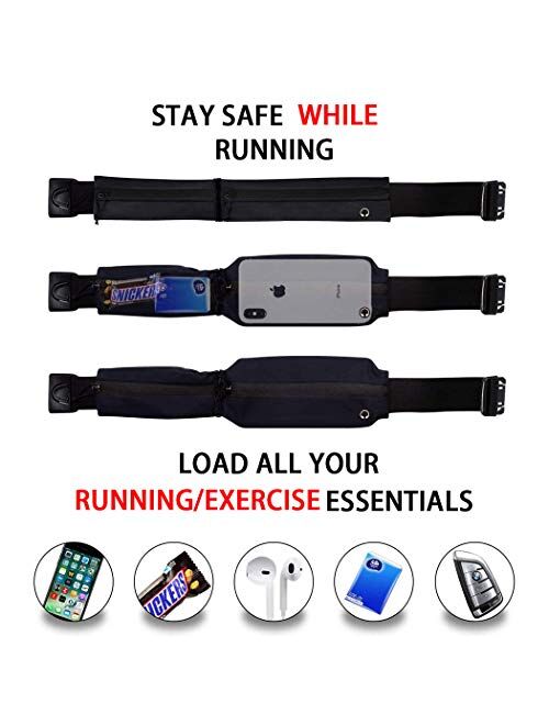 GothicBride Running Belt for Women&Men Waterproof for All Phone Adjustable for 29.5-49 inches