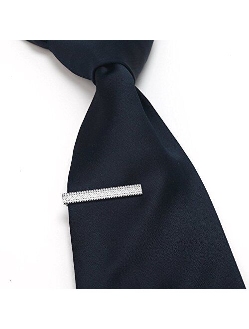 AnotherKiss Men's Fashion Alloy Metal 1.5" Skinny Tie Clip - 3 Pcs Set