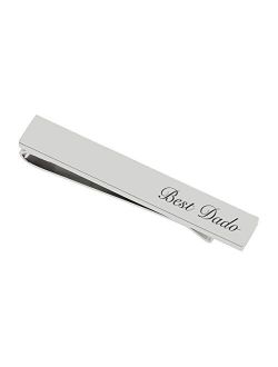 Personalized High Polished Silver Tie Clip Engraved Free - Ships from USA
