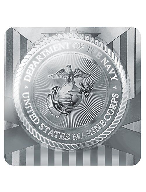 GRAPHICS & MORE Marines USMC Black White Logo Licensed Round Tie Bar Clip Clasp Tack Silver