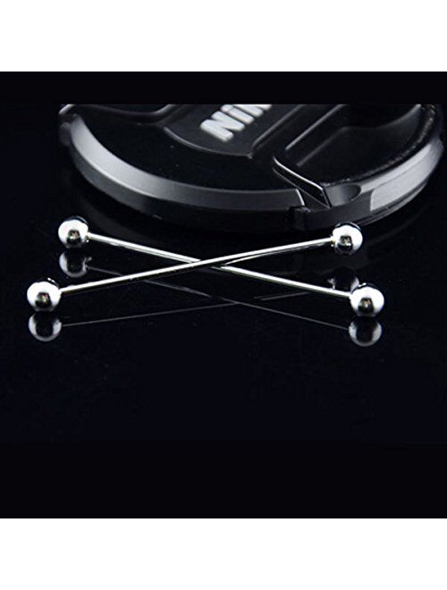 Yosoo Men Silver Gold Plated Tone Steel Collar Tie Pin Stud Barbell Bar Clip Clasp 6CM Brooch 4 Pcs
