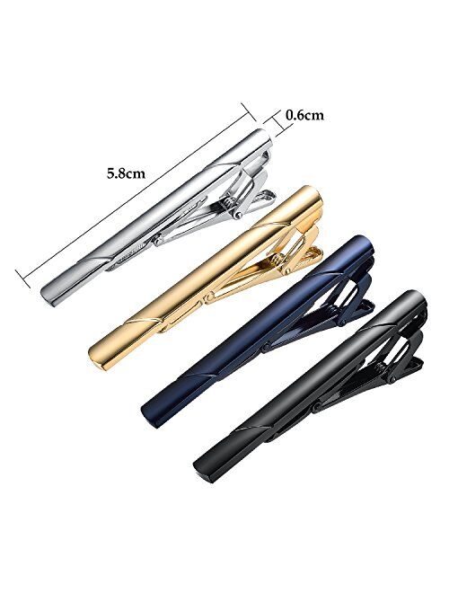 Yoursfs Chain Tie Pin 18K Gold Plated Tie Clip for Men Single Loop Tie Pins and Clips