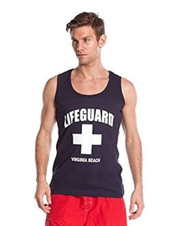 LIFEGUARD Official Licensed Mens Muscle Tank Tee Shirt Apparel Red White Blue