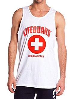 LIFEGUARD Official Licensed Mens Muscle Tank Tee Shirt Apparel Red White Blue