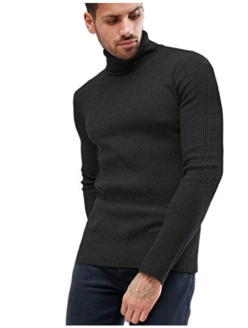 Daupanzees Mens Casual Basic Thermal Turtleneck Slim Fit Pullover Thermal Sweaters