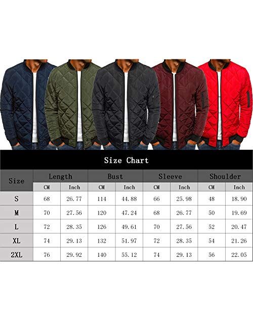 Buy Mens Flight Bomber Jacket Diamond Quilted Varsity Jackets Winter