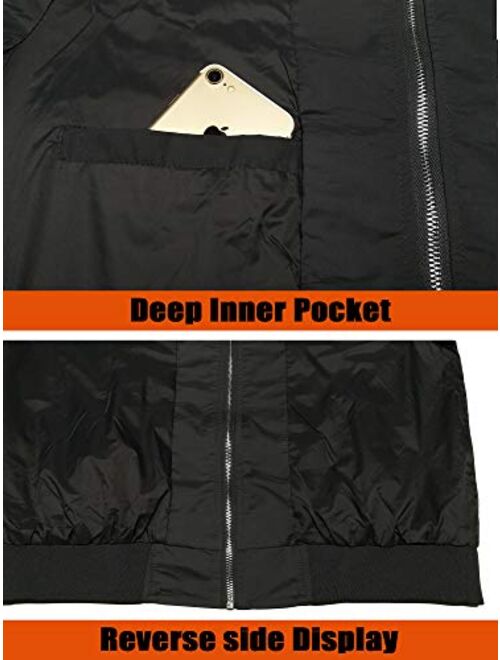MAGCOMSEN Men's Bomber Jacket with Pockets Lightweight Spring Summer Outwear Windbreaker