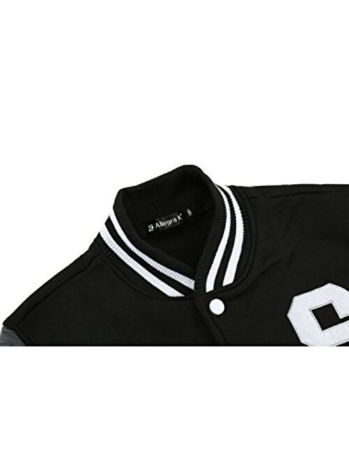 uxcell Men's Button Front Baseball School Lettermans Varsity Bomber Jacket