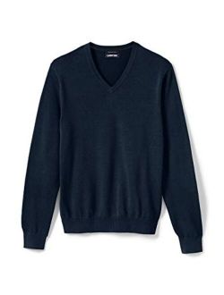 Men's Classic Fit Fine Gauge Supima Cotton V-Neck Sweater