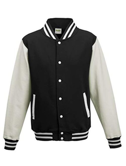 Awdis Unisex Varsity Jacket (XXX-Large, Black/White)