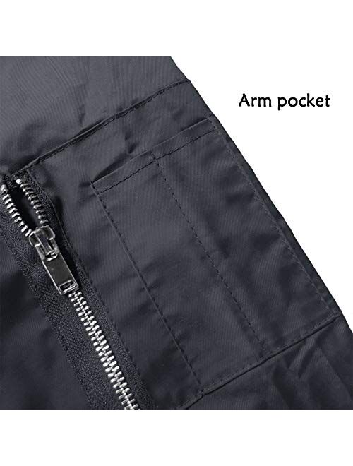 TOTNMC Men's Causal Lightweight Jacket Bomber Varsity Jacket Windbreaker Full Zip Up Jacket Coat