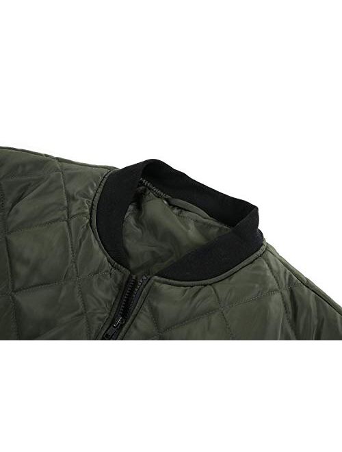 Buy Mens Bomber Jacket Varsity Diamond Quilted Lightweight Windbreaker