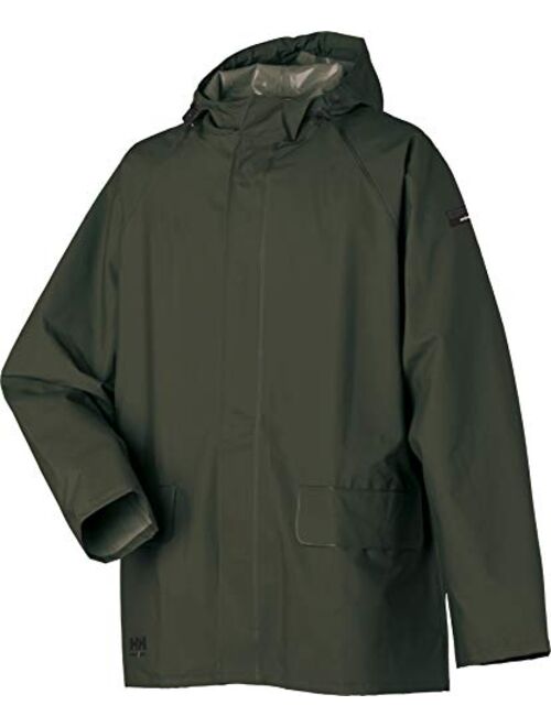 Helly Hansen 70129 Men's Workwear Mandal Adjustable Waterproof Jackets for Men - Heavy Duty Comfortable PVC-Coated Protective Rain Coat