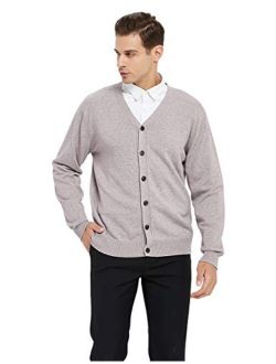 TOPTIE Men's Casual Fit V-Neck Cotton Sweater Cardigan