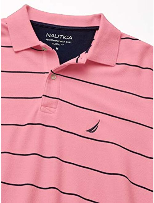 Nautica Men's Short Sleeve Striped Regular Fit Polo T-Shirt
