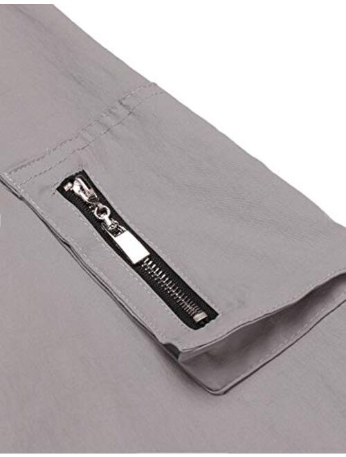 COOFANDY Mens Zip Up Contrast Color Stripe Slim Fit Bomber Jacket Coat