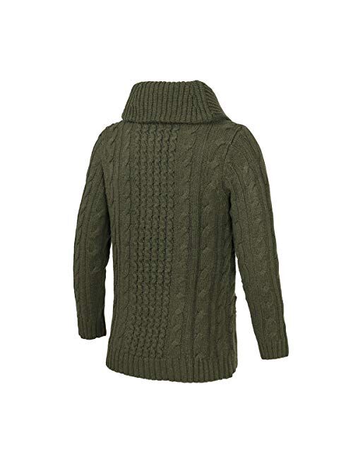 BOTVELA Men's Shawl Collar Cardigan Sweater Button Front Solid Knitwear