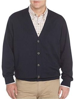 Harbor Bay by DXL Big and Tall V-Neck Button Cardigan Sweater