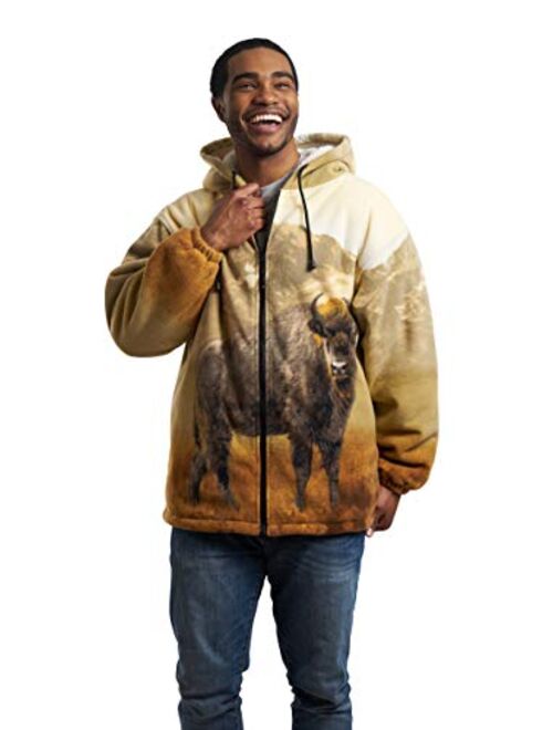 Men Women's Hoodie Sweatshirt Zip up Sherpa Lined Fleece Animal Jacket Wildkind