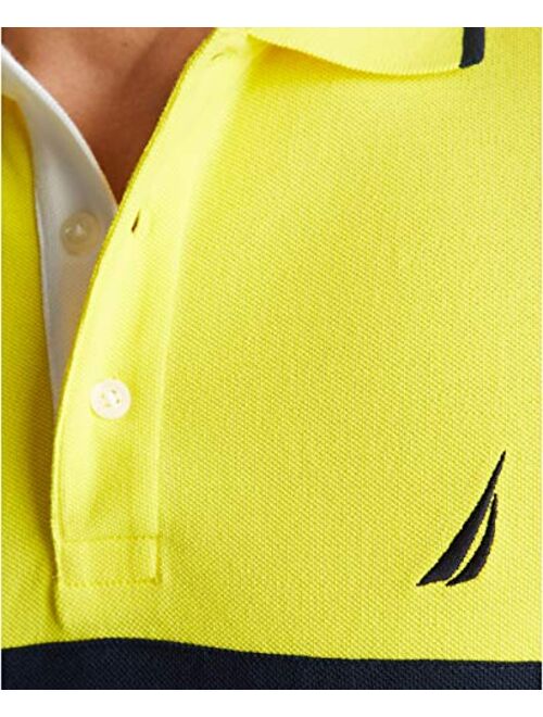 Nautica Men's Short Sleeve 100% Cotton Pique Color Block Polo Shirt
