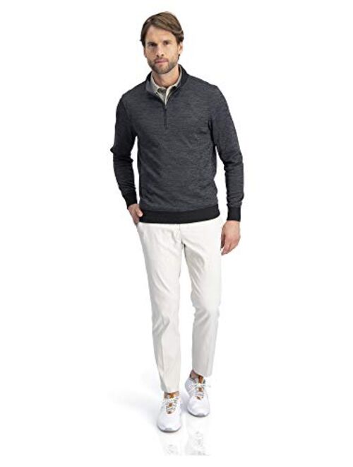 Dry Fit Pullover Sweaters for Men - Quarter Zip Fleece Golf Jacket - Tailored Fit
