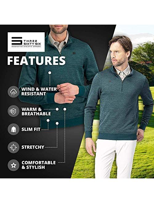 Dry Fit Pullover Sweaters for Men - Quarter Zip Fleece Golf Jacket - Tailored Fit