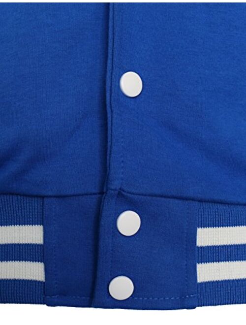 BCPOLO Baseball Jacket Varsity Baseball Cotton Jacket Letterman Jacket 8 Colors-Blue L