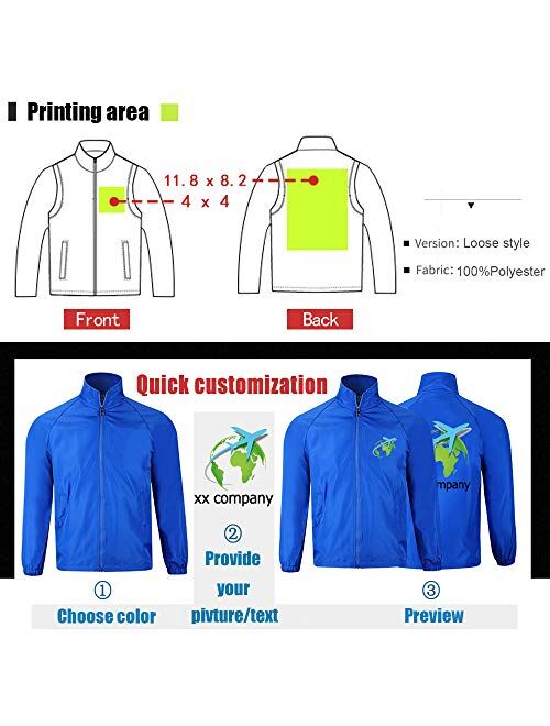 YOWESHOP Long Sleeve Shirts Windbreaker Customize Your Logo Workwear Jackets for Outdoor Team Work Uniform Unisex