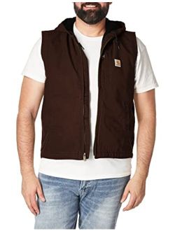 Men's Knoxville Relaxed Fit Washed Duck Fleece-Lined Hooded Vest (Regular and Big and Tall Sizes)