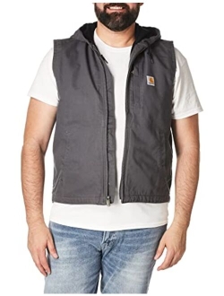 Men's Knoxville Relaxed Fit Washed Duck Fleece-Lined Hooded Vest (Regular and Big and Tall Sizes)