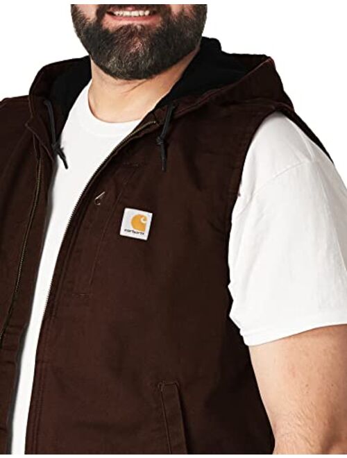 Carhartt Men's Knoxville Relaxed Fit Washed Duck Fleece-Lined Hooded Vest (Regular and Big and Tall Sizes)