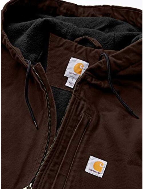 Carhartt Men's Knoxville Relaxed Fit Washed Duck Fleece-Lined Hooded Vest (Regular and Big and Tall Sizes)