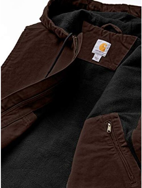 Carhartt Men's Knoxville Relaxed Fit Washed Duck Fleece-Lined Hooded Vest (Regular and Big and Tall Sizes)
