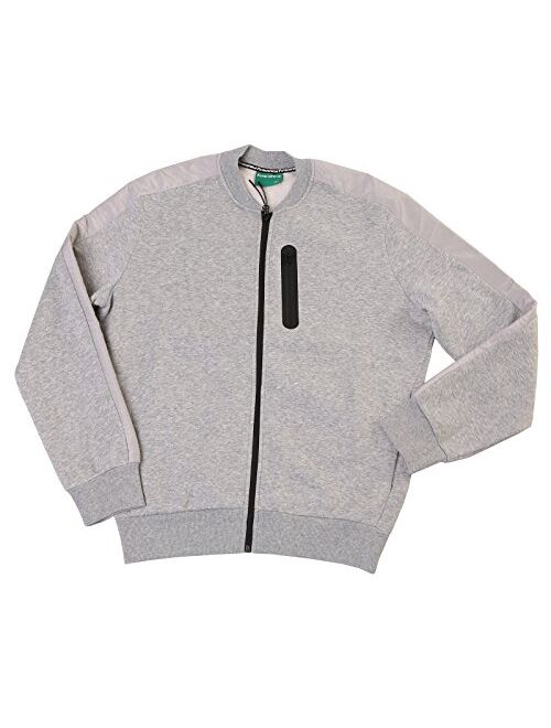 Men's Bomber Jacket Coat Sweatshirt Full Zip Varsity Sport Outwear Fleece Jacket