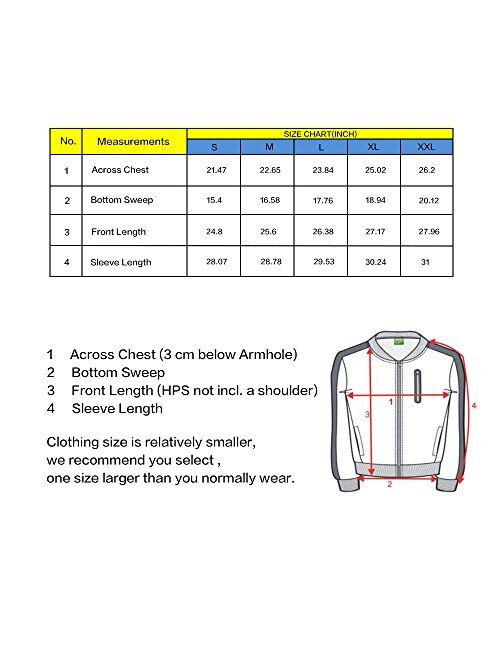 Men's Bomber Jacket Coat Sweatshirt Full Zip Varsity Sport Outwear Fleece Jacket