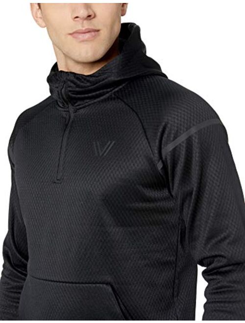 Amazon Brand - Peak Velocity Men's Black Ops Quarter-zip Water-resistant Fleece Athletic-fit Hoodie