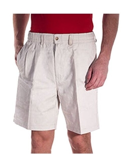 Creekwood Elastic Waist Twill Shorts for Big and Tall Men 100% Pure Cotton
