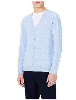 Amazon Brand - MERAKI Men's Lightweight Cotton V Neck Cardigan Sweater